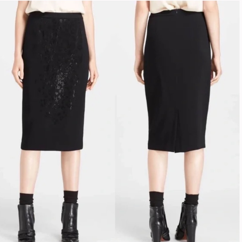 A.L.C. Lee Crystal Embellished Pencil Skirt Black